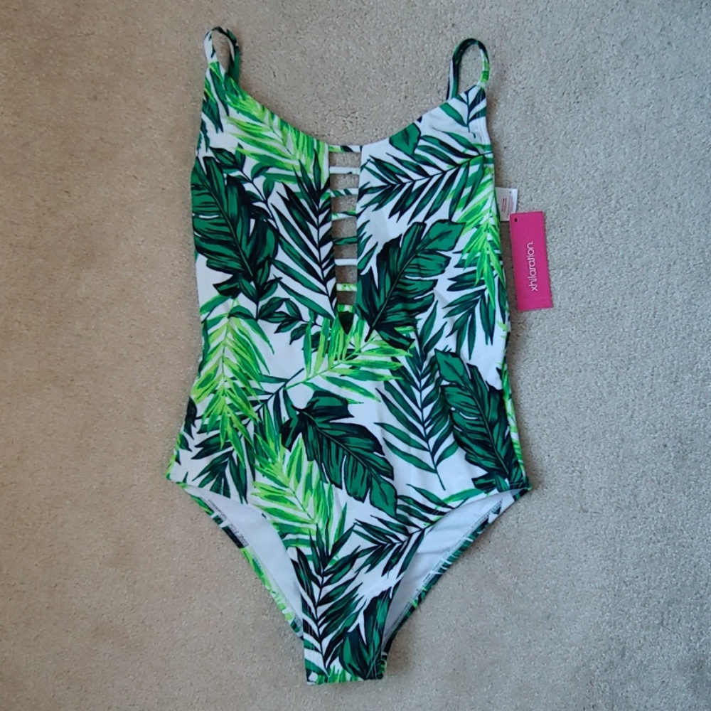 Xhilaration Palm Leaf Bathing Suit